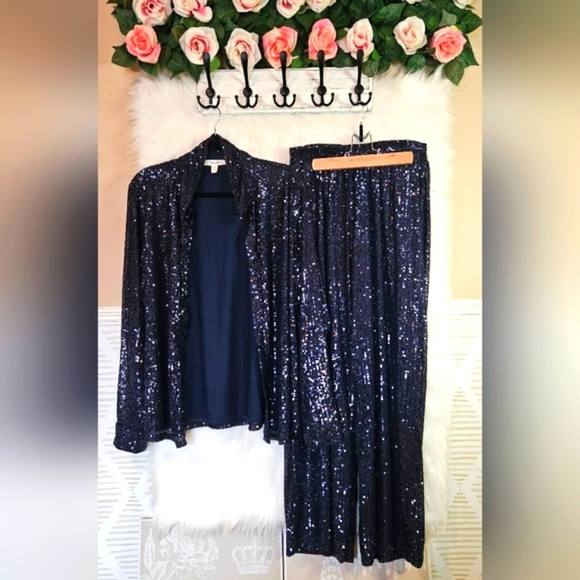 Haver & Blair London Flash Royal Sequin Pantsuit - Picture 1 of 7